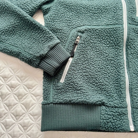 Carhartt Women's High Pile Sherpa Fleece Full Zip Jacket Blue Green Teal Size S - Picture 2 of 16